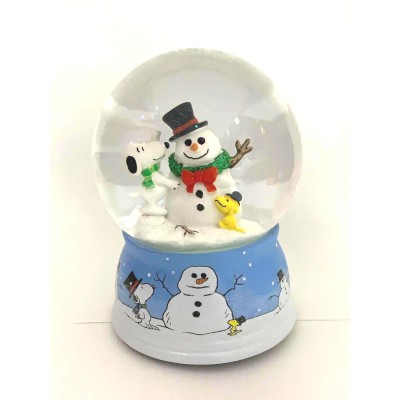 Snoopy and Snowman Musical Snowglobe