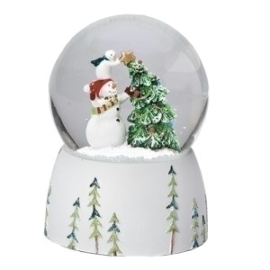 Bonhommes de Neige et Sapin Boule à Neige Musicale Bonhommes de Neige et Sapin Boule à Neige Musicale