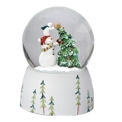 Bonhommes de Neige et Sapin Boule à Neige Musicale Bonhommes de Neige et Sapin Boule à Neige Musicale
