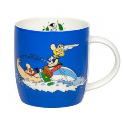 Porcelain Mug Asterix and Obelix Swimming