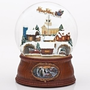 Village, Tunnel and Sleigh Musical Snowglobe