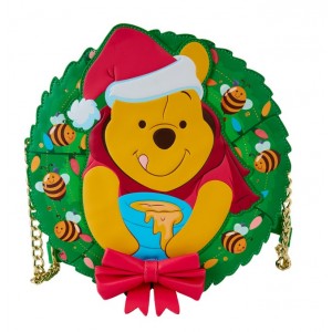 Winnie the Pooh Christmas Wreath Crossbody Bag Loungefly