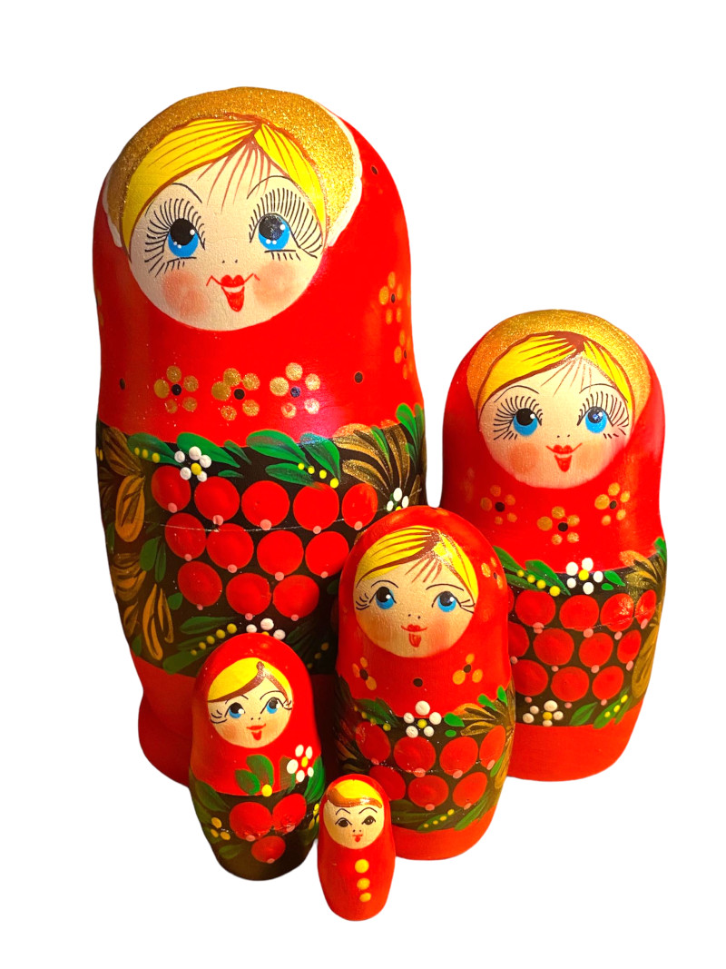 Grande Poupée Russe 9 pièces /Matriochka - Poupée Russe motif Fleurs Grande Poupée Russe 9 pièces /Matriochka - Poupée Russe motif Fleurs