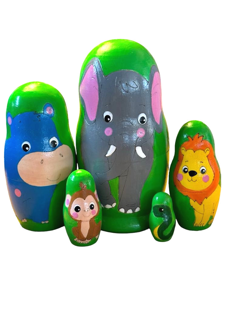 Matriochka chats, poupées russes en bois peintes à la main