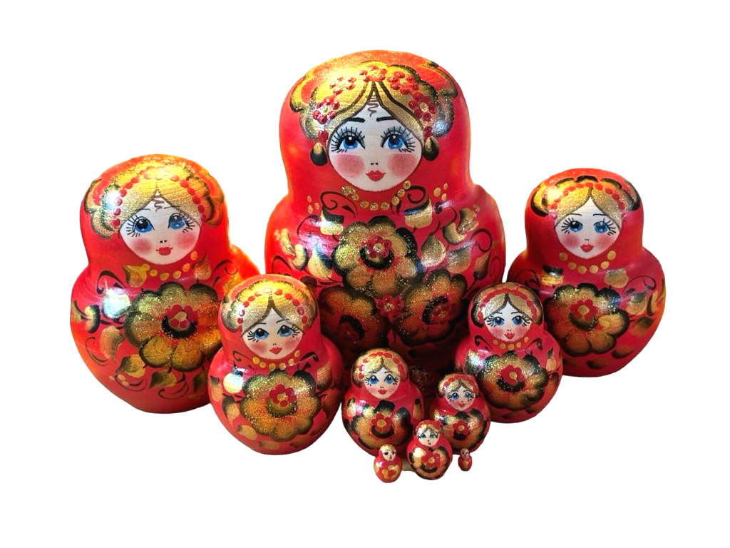 Matriochka Russe Authentique - 15 Poupées Gigognes - Peinte à La Main - Art Populaire
