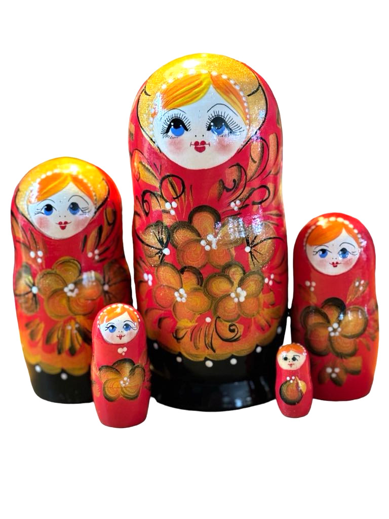 Matriochka Russe Authentique - 6 Poupées - Peinte à La Main - Art Populaire URSS