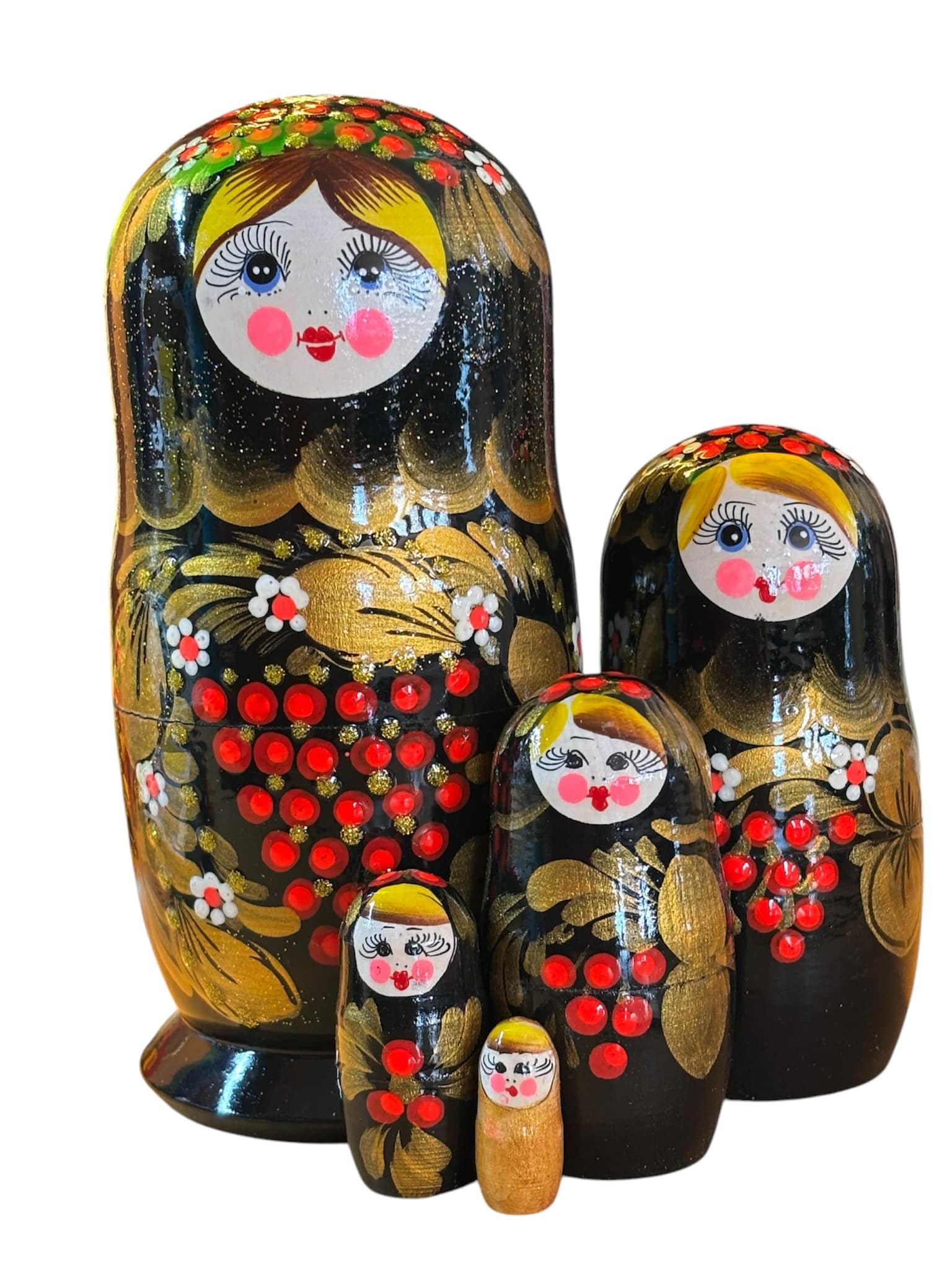 7 Poupées Russes Matriochka H22 Cm - Peintes Main Kholoui - Thème Hiver Troïka - Russie