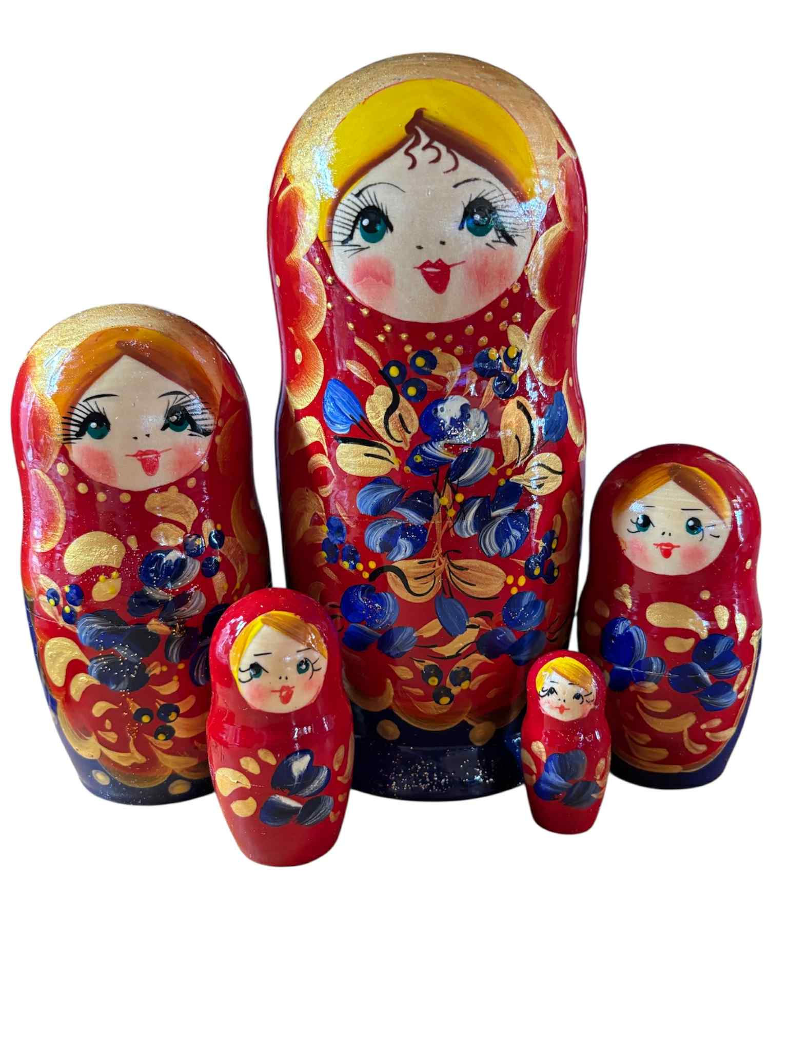 Poupées Russes Matriochka Peintes à La Main - Avec Coq Gourich - Russie