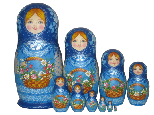 Russian Nesting Dolls Set of 7 pcs Russian Dolls with Traditional Samovar Matryoshka Nesting Dolls in Traditional Dress with Russian Samovar 