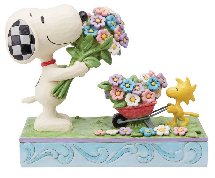 Figurine Snoopy Et Woodstock En Voyage By Jim Shore - Collection Peanuts, Style Folk Art - Valise Patchwork, Cadeau Déco